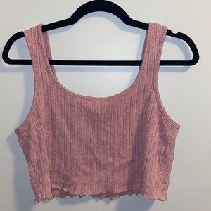 Shein Lettuce Trim Rib-nit Tank Top